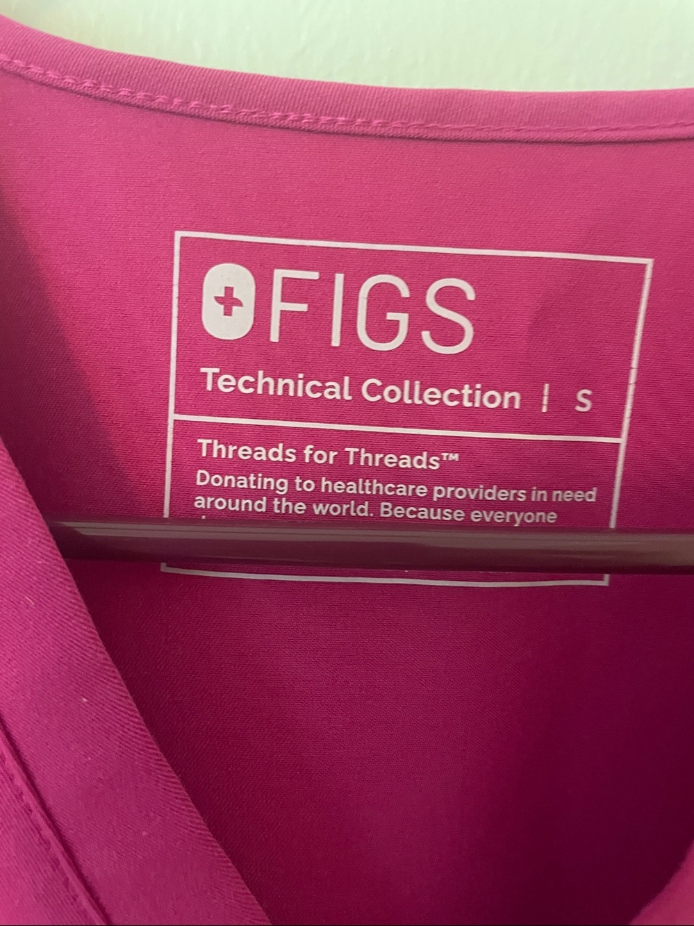 Figs color 2525 Raspberry Sorbet, V-Neck Scrub Top